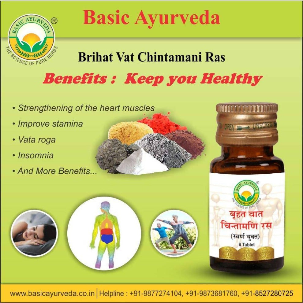 Basic Ayurveda Brihat Vat Chintamani Ras (With Gold) Tablets Benefits