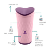 Thumbnail for Vaya Drynk Kid'S Stainless Steel Tumbler With Spill-Proof Pediasafe Lid - 350ml (Pink) - Distacart