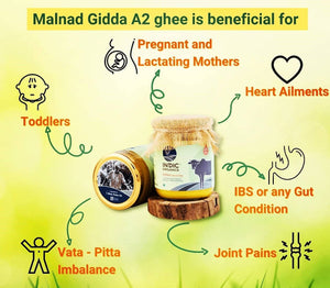 Indic Organics Forest Grazing Malnad Gidda Desi Cow's A2 Ghee