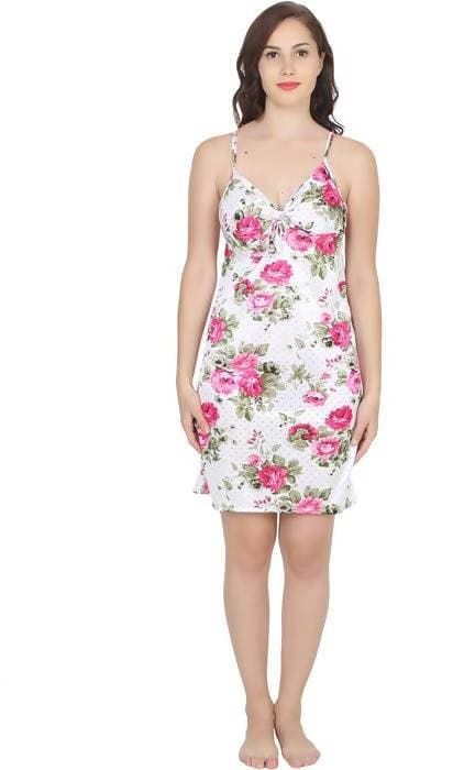 Ruhani HLSC Floral Printed Straight Short Nighty Fits Bust (Ruhani_NT_06_FS)