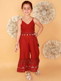 Thumbnail for Lil Drama Girls Printed Jumpsuit - Red - Distacart