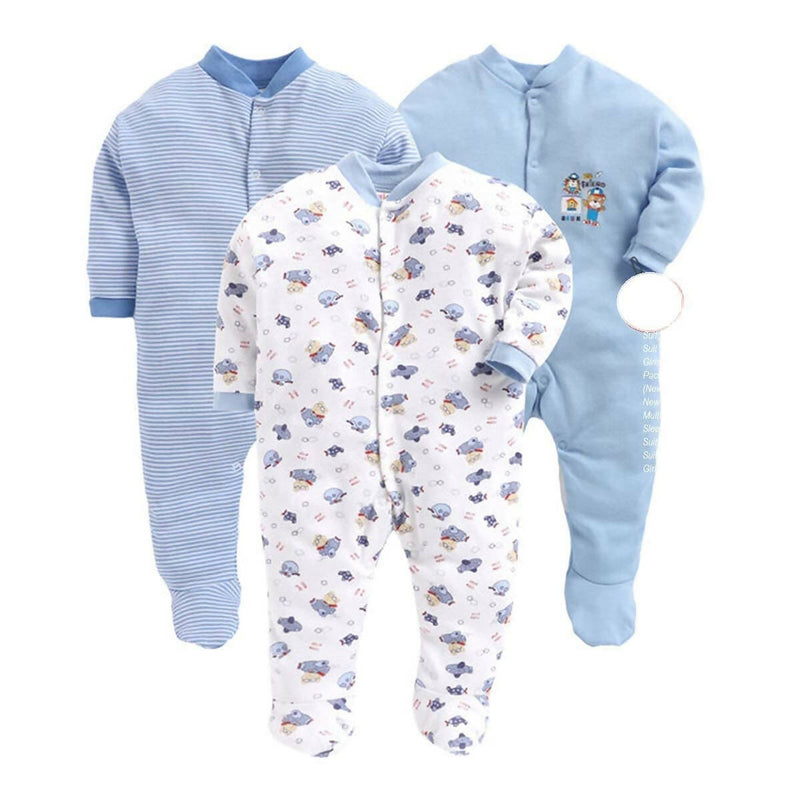 Daddy - G Rompers/Sleepsuits/Jumpsuit /Night Suits for New Born Babies - Sky Blue - Distacart