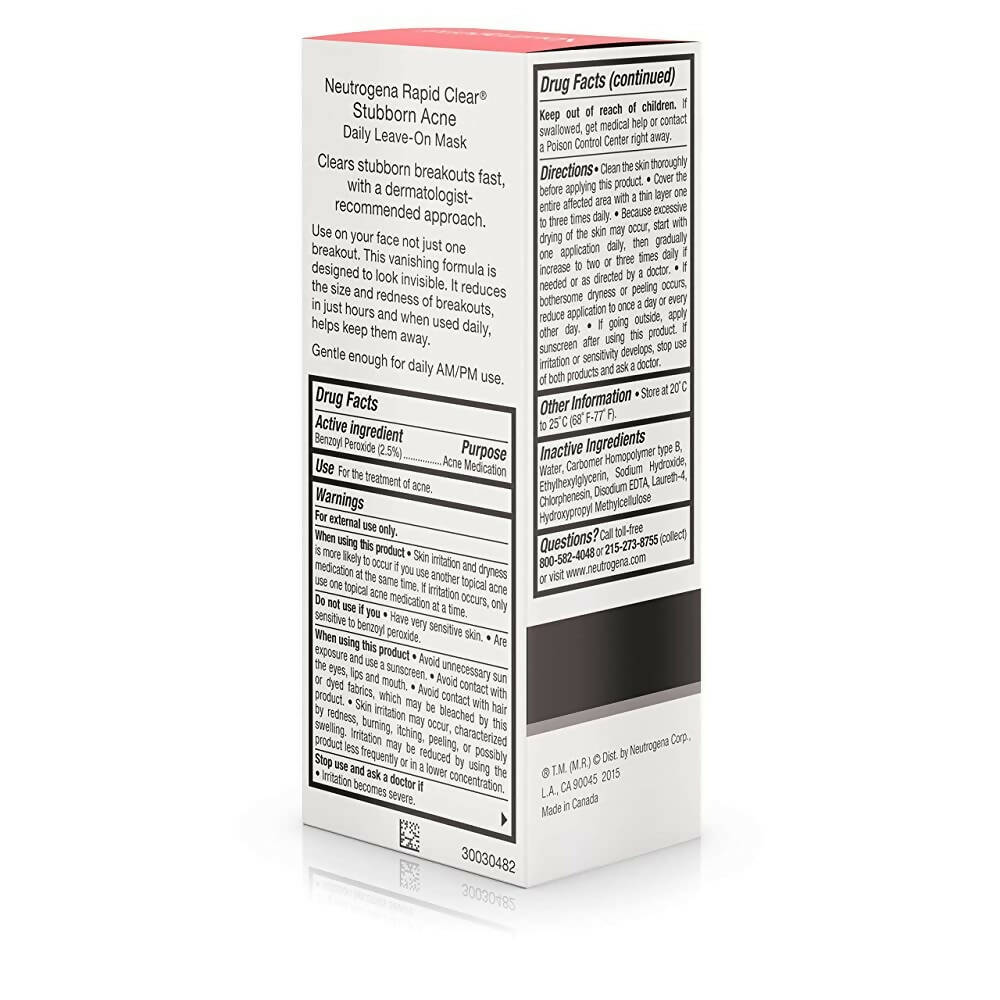 Neutrogena Rapid Clear Stubborn Acne Daily Leave On Mask - Distacart