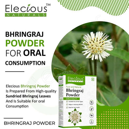 Elecious Naturals Bhringraj Powder For Hair Growth - Distacart
