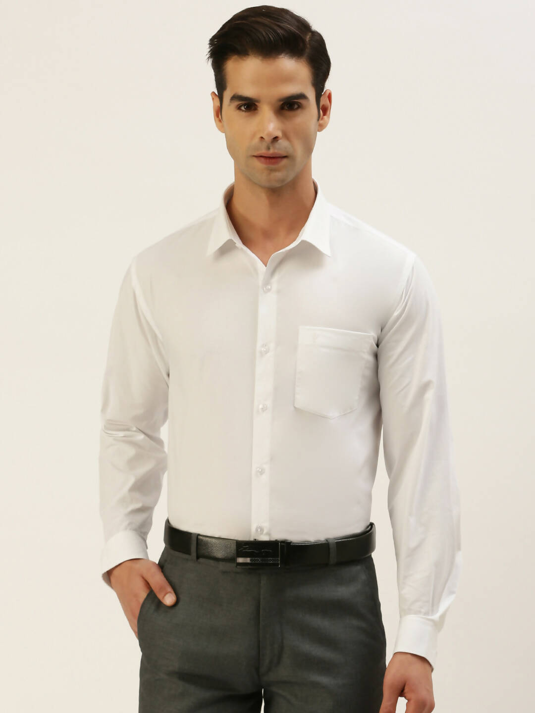 Ramraj Cotton Mens Full Sleeve White Shirt Plus Size - Breeze Cotton - Distacart