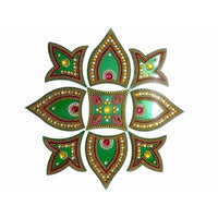 Thumbnail for Kundan Rangoli Design Green color For Floor Decoration / Wall Decoration / Pooja Decoration - Distacart