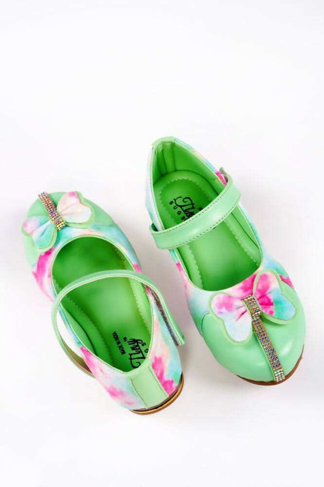 Tiny Bugs Girls Bow Embellished Party Wear Ballerinas - Multi - Distacart