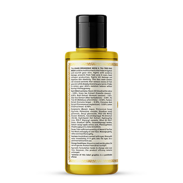 Khadi Organique Neem & Tea Tree Face Wash - Distacart