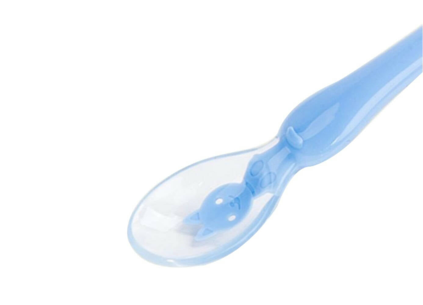 Safe-O-Kid Soft Silicone Tip Spoons Set Box (2 Spoons), Blue & Green - Distacart