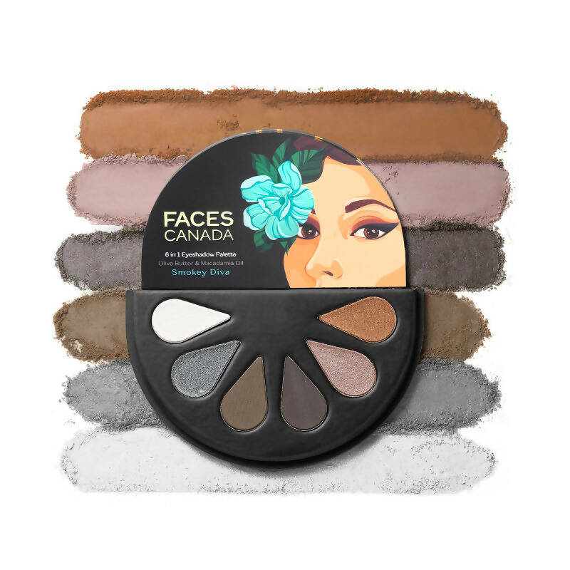 Faces Canada 6 In 1 Eyeshadow Palette - Smokey Diva - Distacart