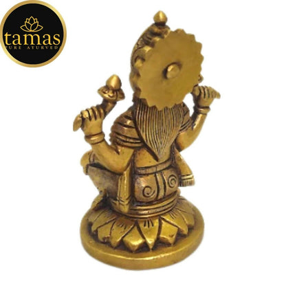Tamas Brass Lord Ganesh Lakshmi Statue (Golden) - Distacart