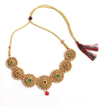Thumbnail for Mominos Fashion Johar Kamal Gold-Plated Brass Finish Kundan Choker For Women (Golden) - Distacart