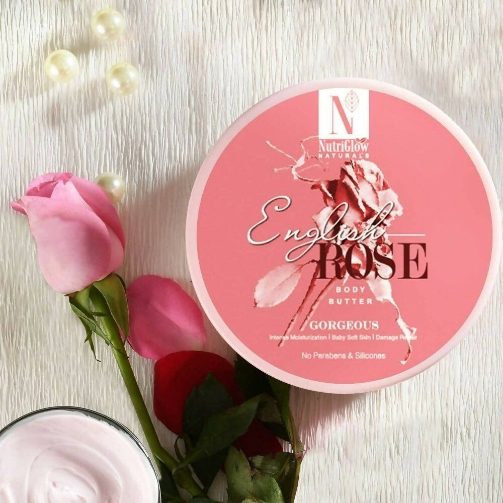 NutriGlow NATURAL'S English Rose Body Butter Cream - Distacart