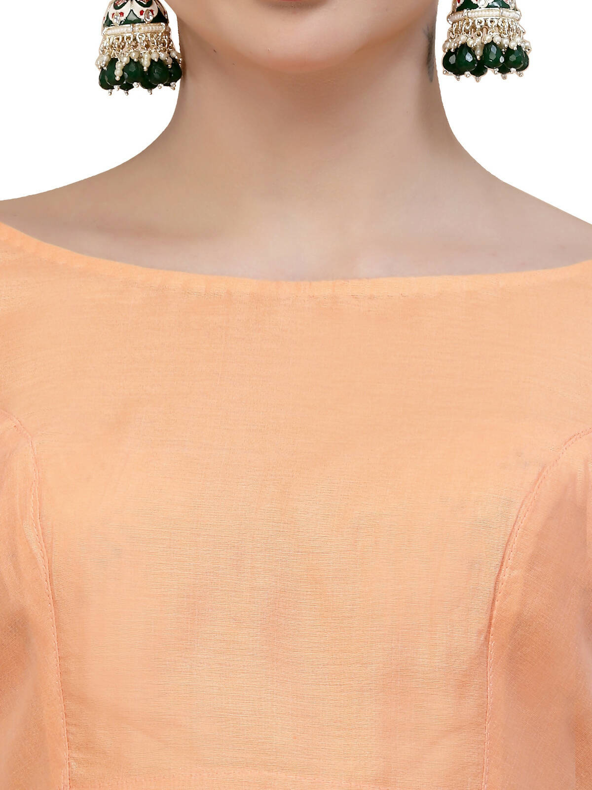 Peach Silk Blend Woven Design Saree With Unstitched Blouse Piece - Aloki - Distacart