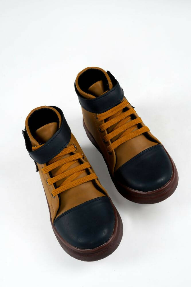 Tiny Bugs Boys Party Wear Mid Top Boots - Tan - Distacart