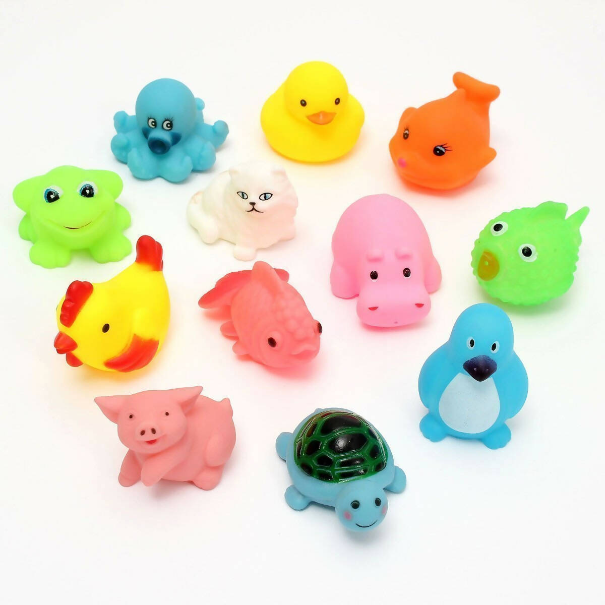 Cable World Plastic Baby Bath Chu Chu Colorful Animal Shape Toy (Multicolor, Multi Design) - Distacart