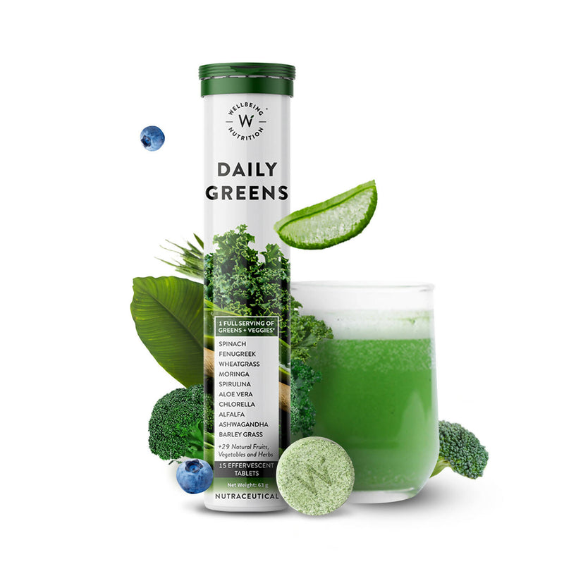 Wellbeing Nutrition Daily Greens Effervescent Tablets - Distacart