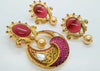 Pink Matt Finish Pendant Set