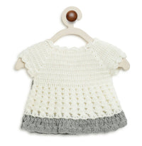 Thumbnail for ChutPut Hand knitted Crochet Wool Dress - White - Distacart