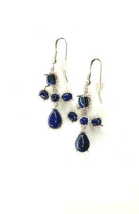 Thumbnail for Bling Accessories Lapis Lazuli Semi Precious Natural Stone Earrings