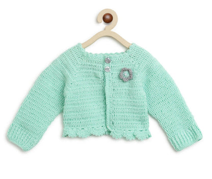 ChutPut Hand knitted Crochet Maharani Wool Dress - Green - Distacart