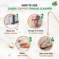 Thumbnail for Zandu Copper Tongue Cleaner