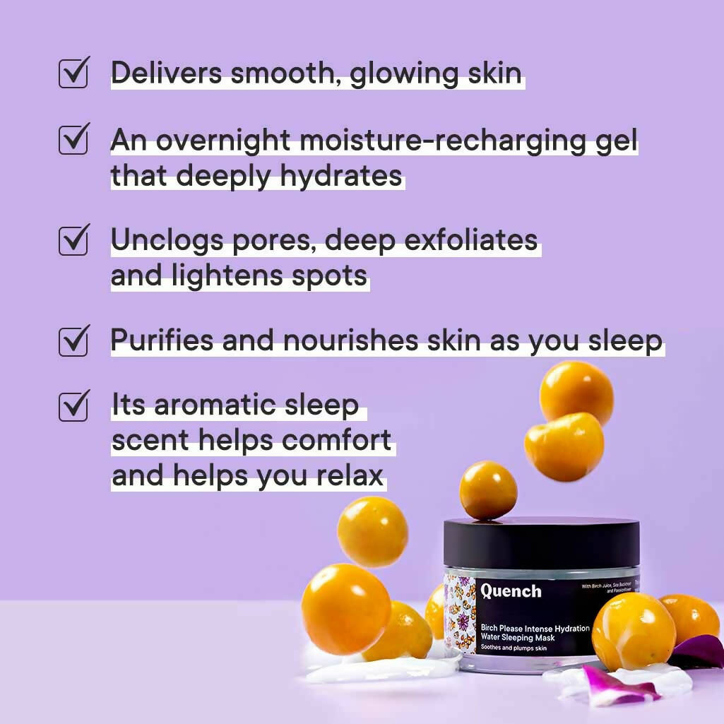 Quench Botanics Birch Please Intense Hydration Water Sleeping Mask - Distacart