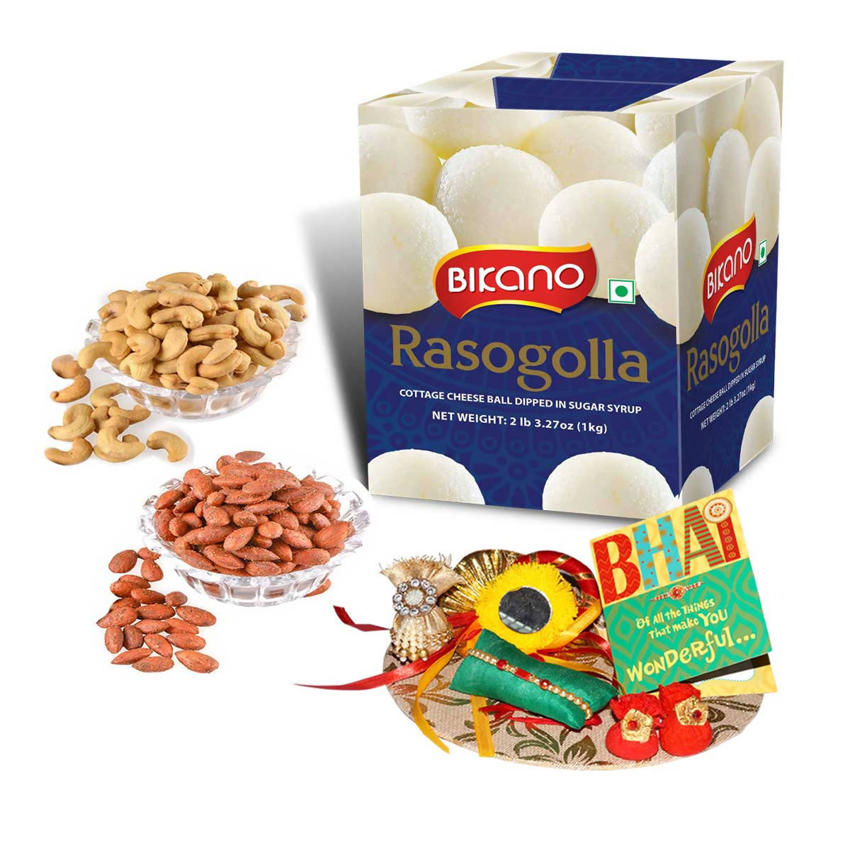 Bikano Rasogolla and Dryfruits Rakhi Gifts - Distacart