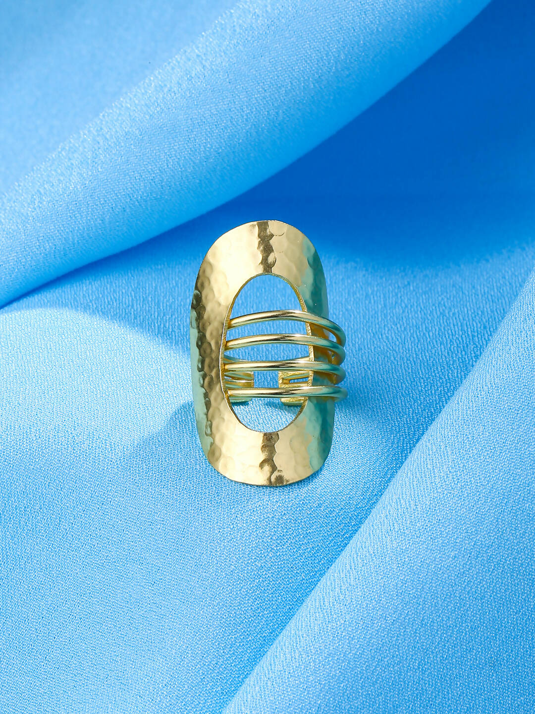 NVR Women's Western Gold Plated Adjustable Finger Ring - Distacart