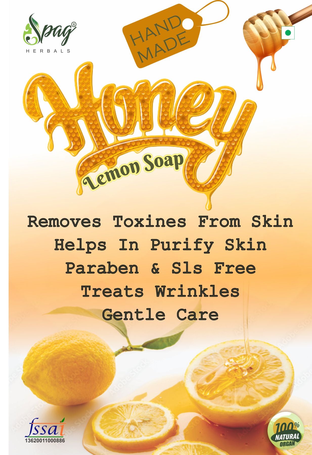 Spag Herbals Lemon Honey Handmade Beauty Soap - Distacart