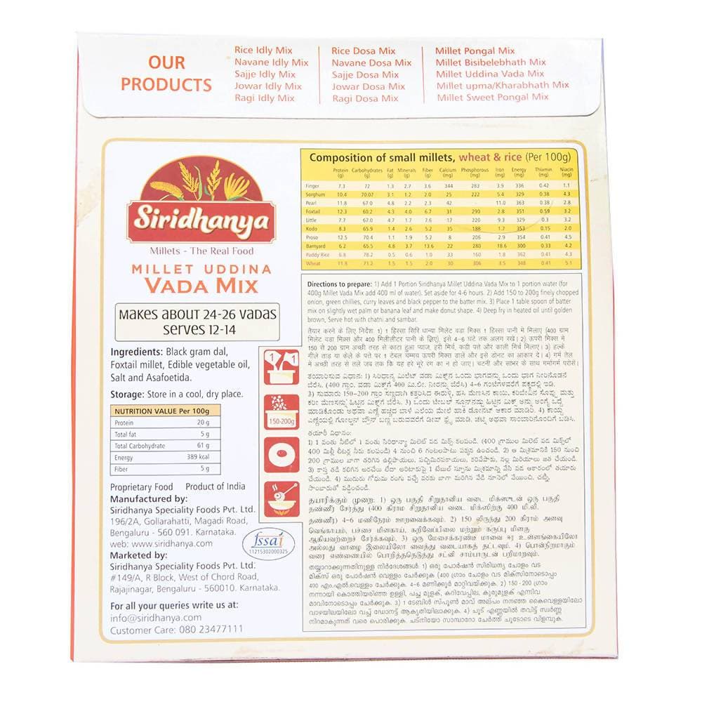 Siridhanya Millet Uddina Vada Mix