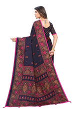 Thumbnail for Vamika Blue Color Jute Silk Mirror Work Saree