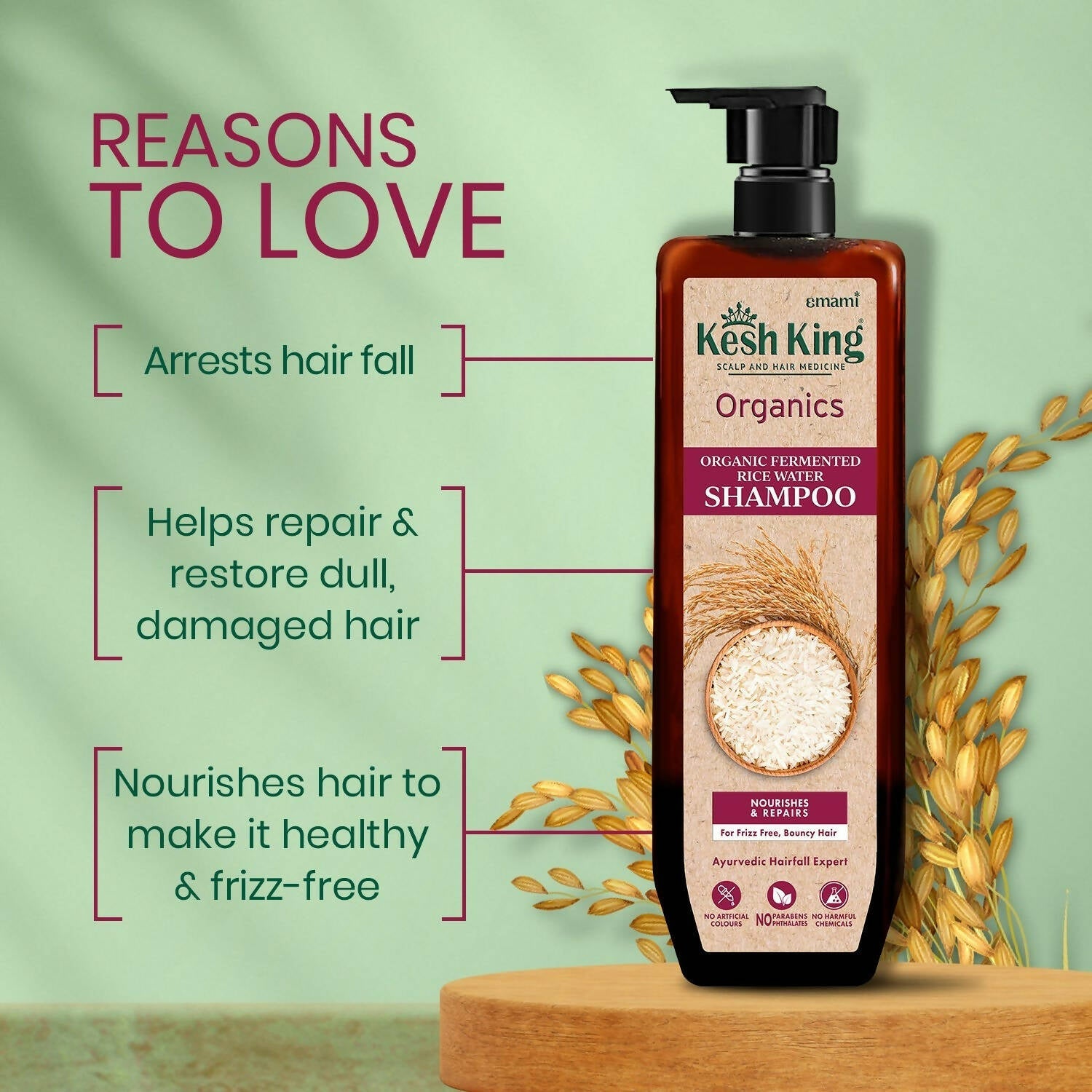 Kesh King Organics - Organic Fermented Rice Water Shampoo - Distacart