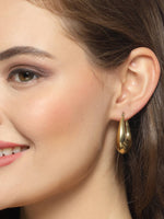 Thumbnail for NVR Women Gold Circular Hoop Earrings - Distacart