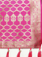 Thumbnail for Lorenvalley Fashion Purple & Magenta Patola Silk Woven Design Meenakari Weaving Saree - Distacart
