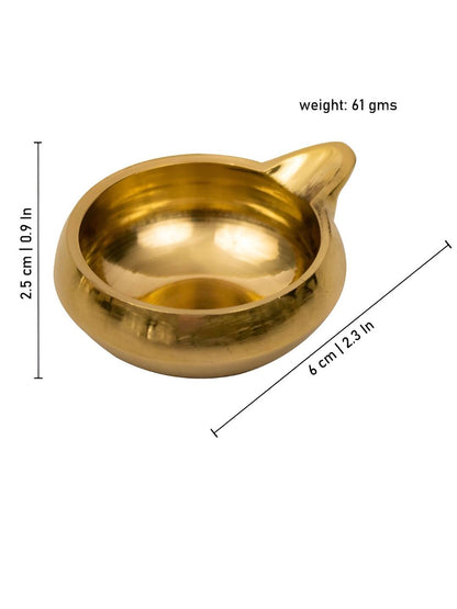 Spillbox Gold Toned Plain Kuber Diya Without Stand Pooja Essentials - Distacart