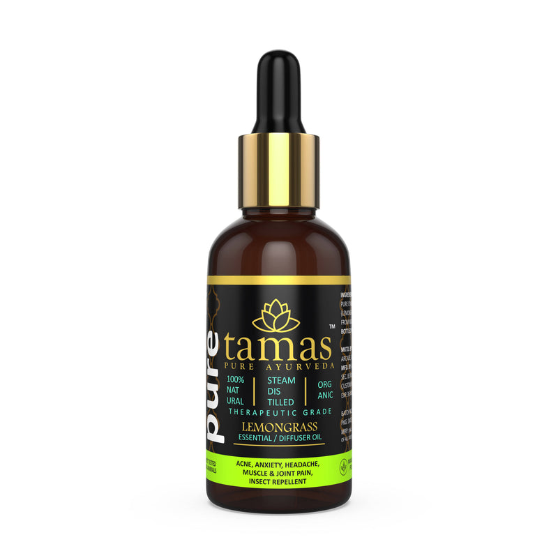Tamas Pure Ayurveda 100% Organic Lemongrass Essential Oil-USDA Certified Organic - Distacart