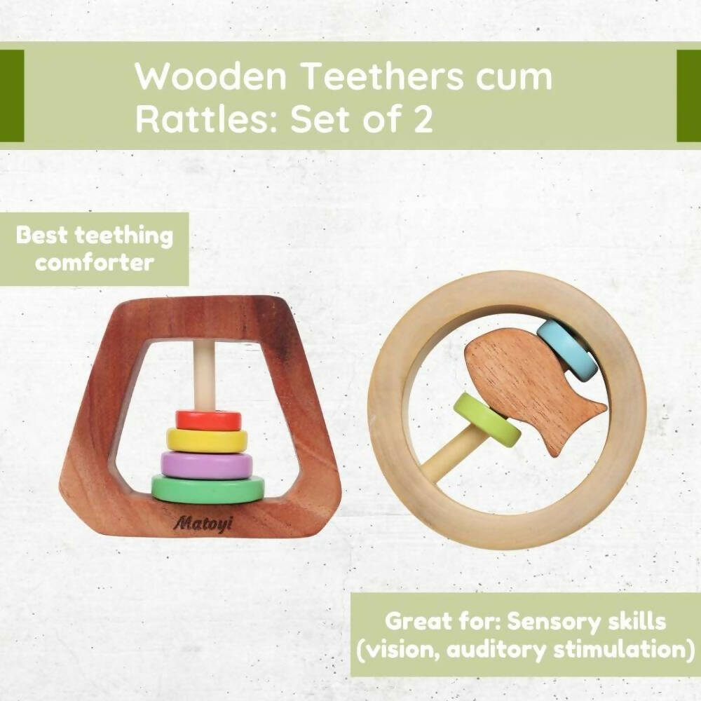 Matoyi Rattles Combo For Kids - (Trapezium & Fish) - Distacart