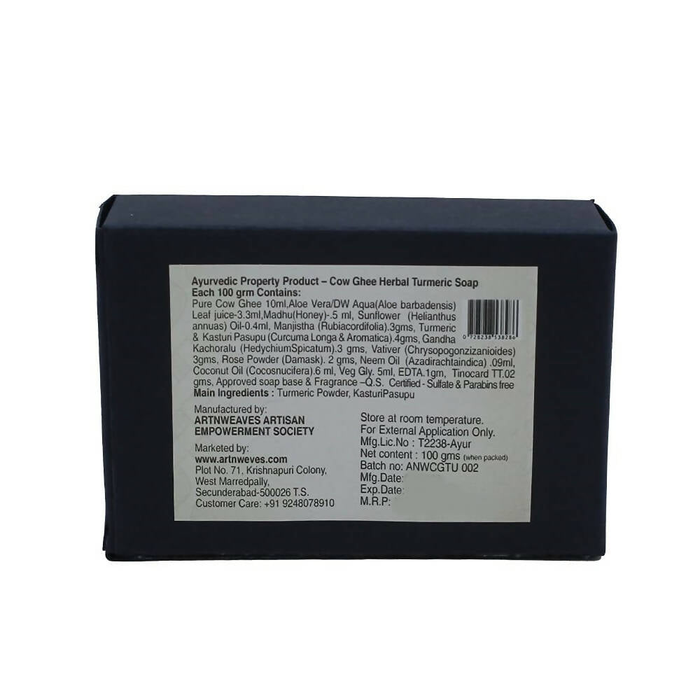 artNweaves Handmade Cow Ghee Herbal Turmeric Soap - Distacart