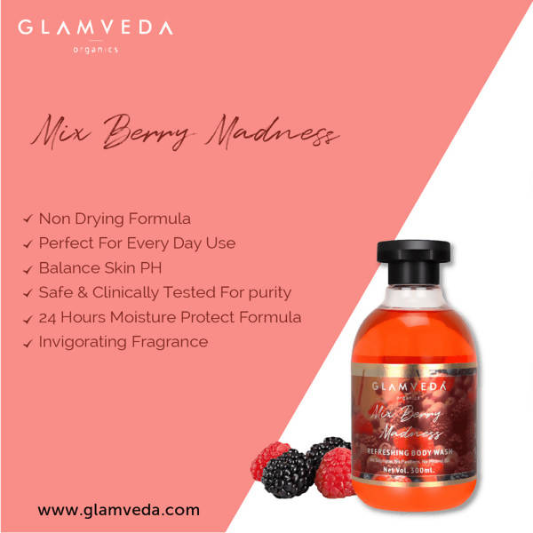 Description Glamveda Mix Berry Madness Refreshing Body Wash Lotion