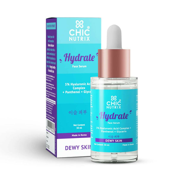 Chicnutrix Hydrate Face Serum – 5% Hyaluronic Acid Complex with Glycerin & Panthenol - Distacart
