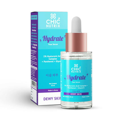 Chicnutrix Hydrate Face Serum – 5% Hyaluronic Acid Complex with Glycerin & Panthenol - Distacart