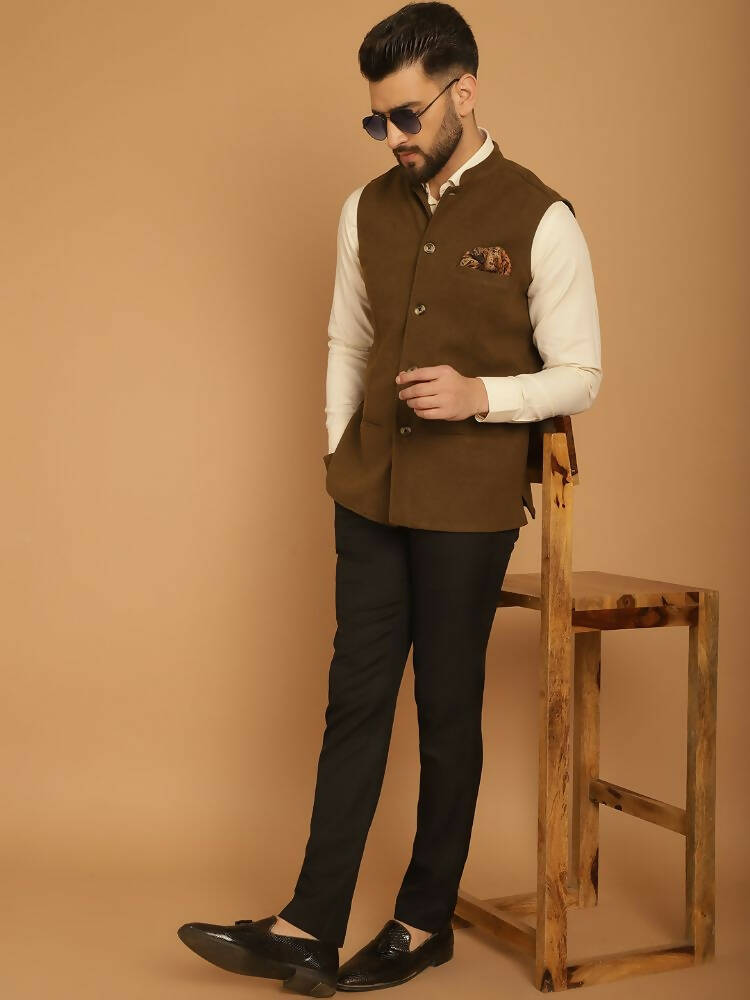 Even Apparels Pure Wool Nehru Jacket - Green - Distacart