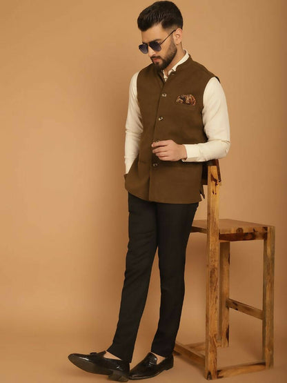 Even Apparels Pure Wool Nehru Jacket - Green - Distacart
