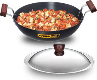 Hawkins Futura Hard Anodised Kadhai 30 cm Diameter with Lid 4 L (AK40S) - Distacart