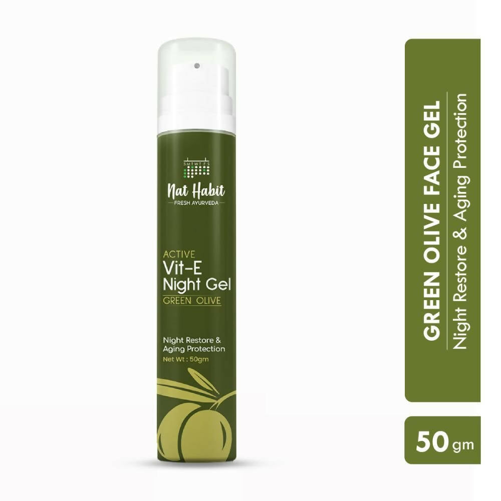 Nat Habit Active Olive Vit-E Night Face Gel - Distacart