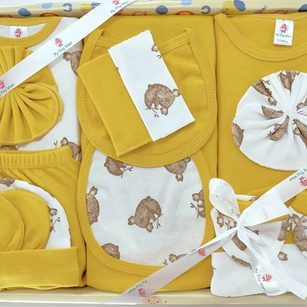 My Tiny Wear Full Sleeves New Born Baby Gift Set - Yellow - Distacart