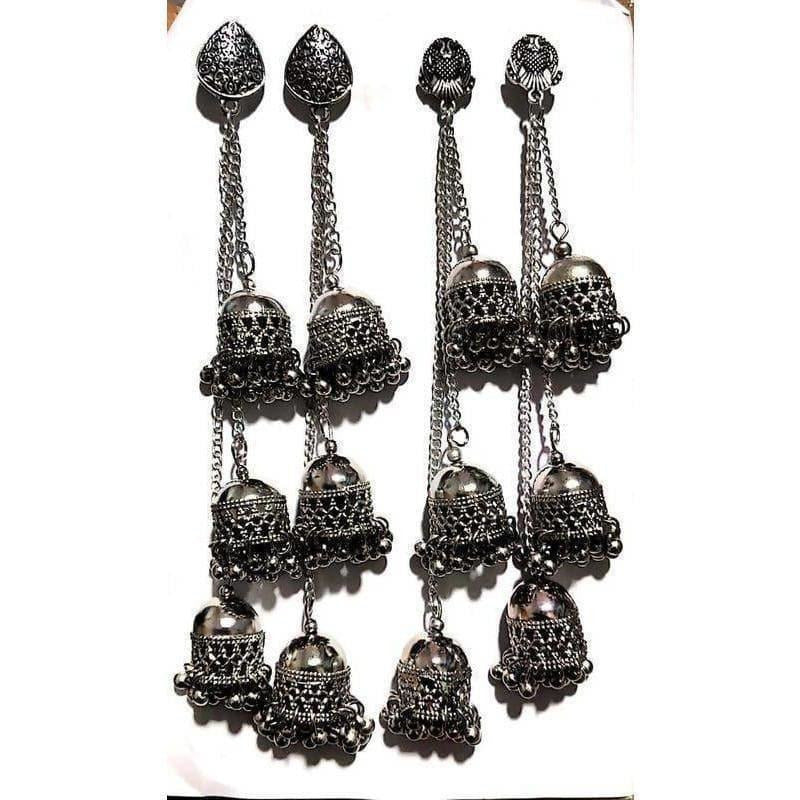 Kashmiri Triple Jhumka Hanging Earrings