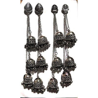Thumbnail for Kashmiri Triple Jhumka Hanging Earrings