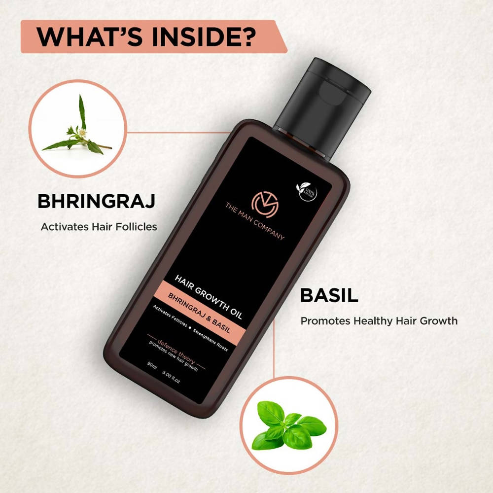 The Man Company Hair Growth Oil Bhringraj & Basil - Distacart